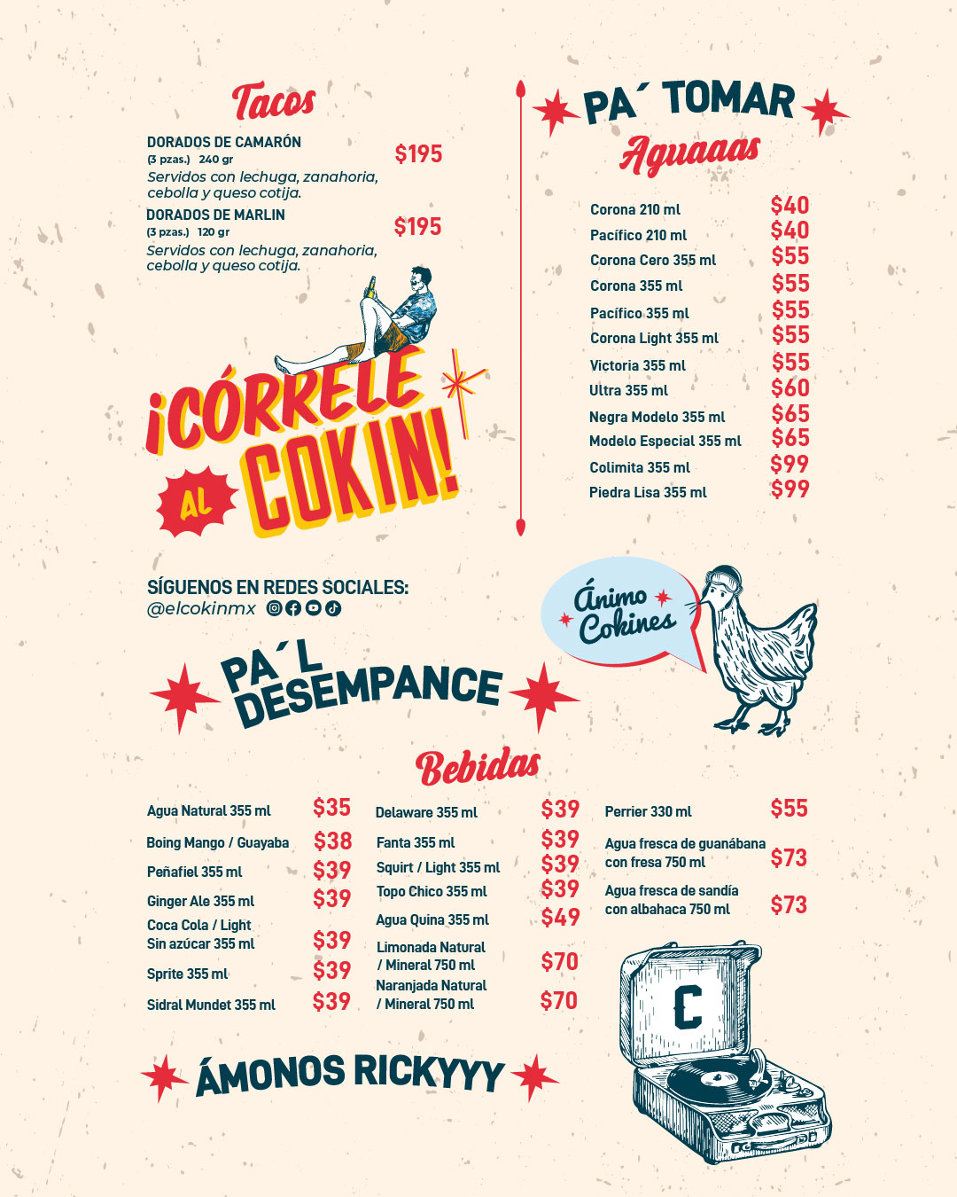Menú alimentos