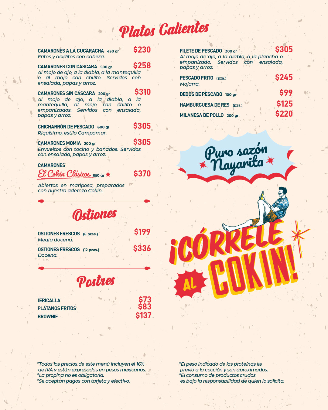 Menú alimentos