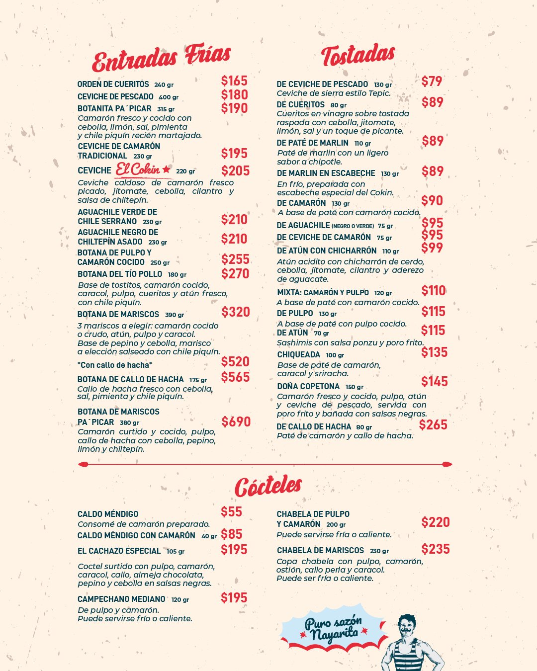 Cokin Menu ¿Qué hay? - Marisquería El Cokin
