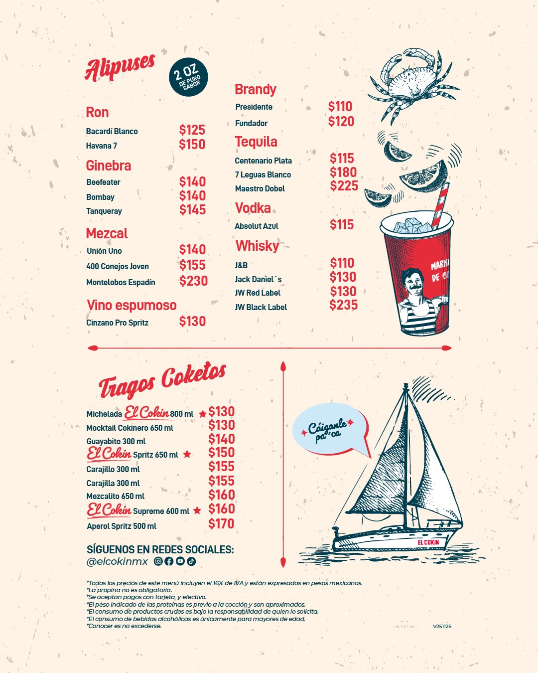 Cokin Menu ¿Qué hay? - Marisquería El Cokin